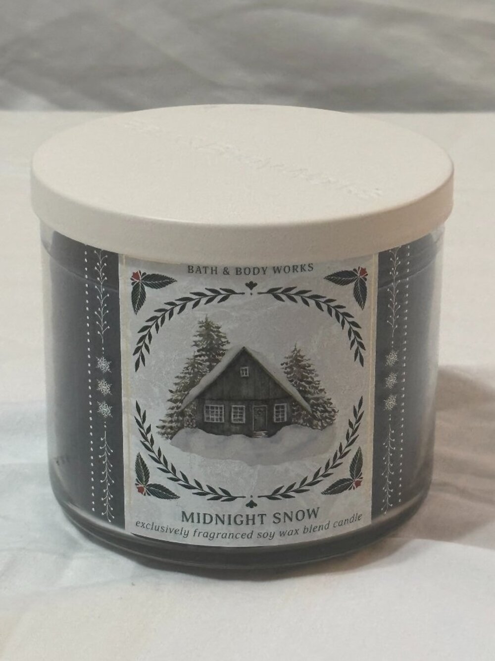 Bath & Body Works Midnight Snow 3-Wick Candle 14.5oz - NEW